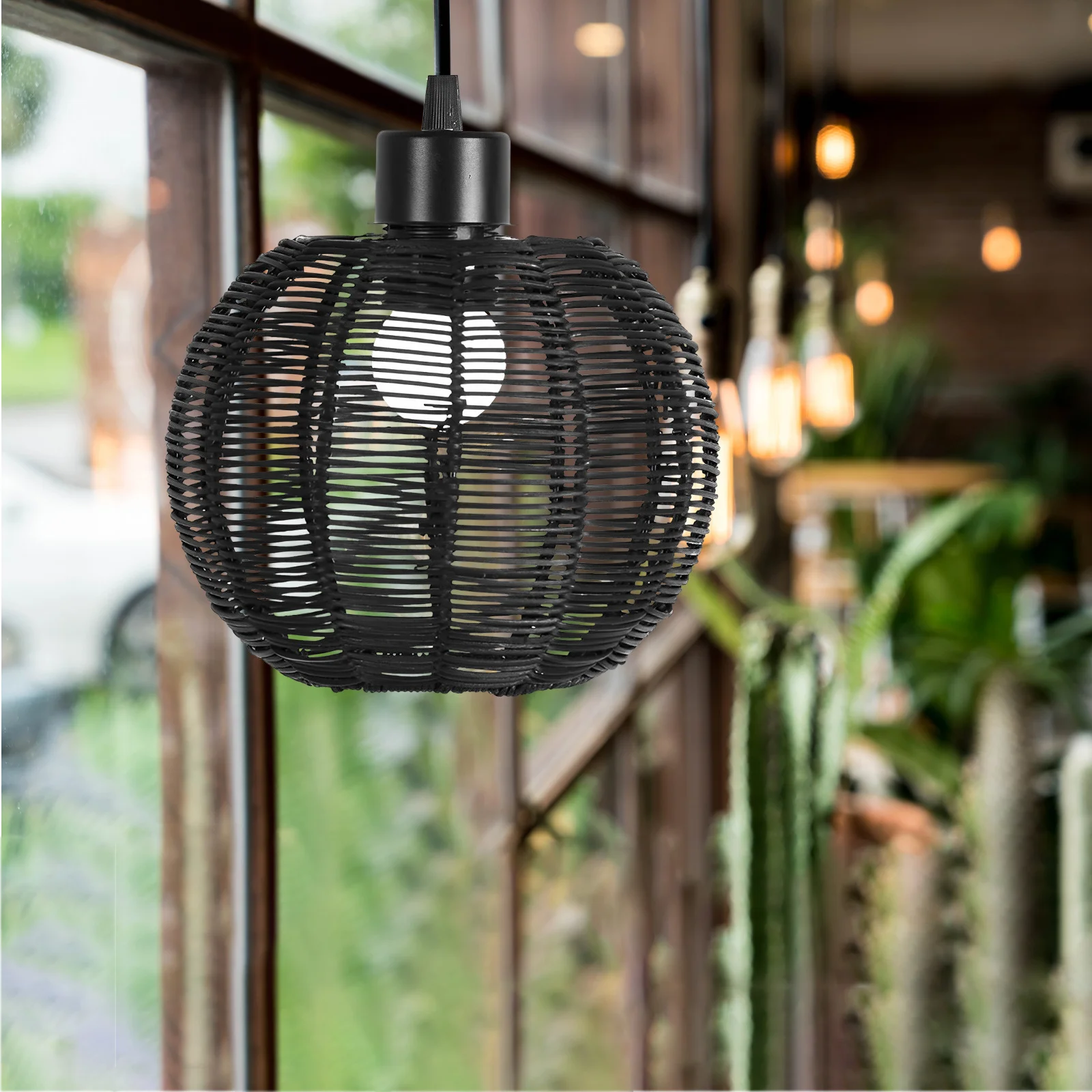 

Rattan Lamp Shade Small Boho Replacement Pendant Shade Ceiling Fan Light Covers Woven Lampshade Rustic Vintage Hanging Lamp