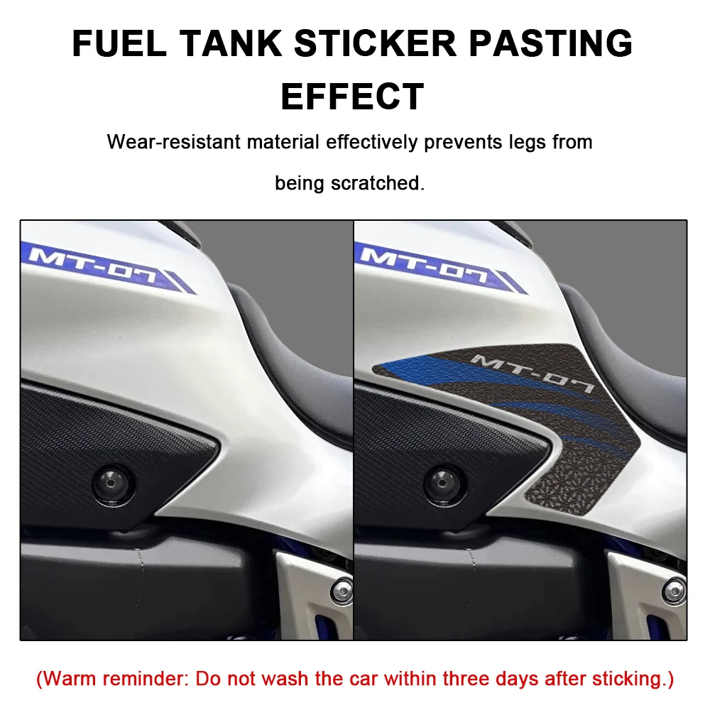 Anti-scratch Fuel Tank Pad Protector Motorcycle Tank Stickers Motorbike Decals Accessories For Yamaha MT07 MT 07 MT-07 2014-2017