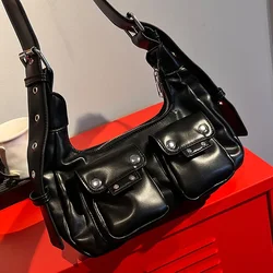 HAEX moda damska torba 2023 Trend w stylu główna ulica Moto torby na ramię Femme indywidualność nit Punk Bolso Mujer