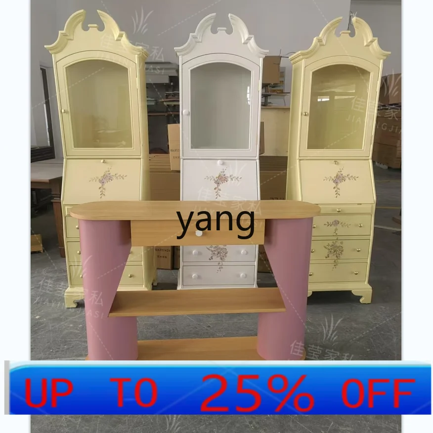 

CX simple light luxury stainless steel wrought iron wood veneer storage corridor living room long table Xuan Guan Tai