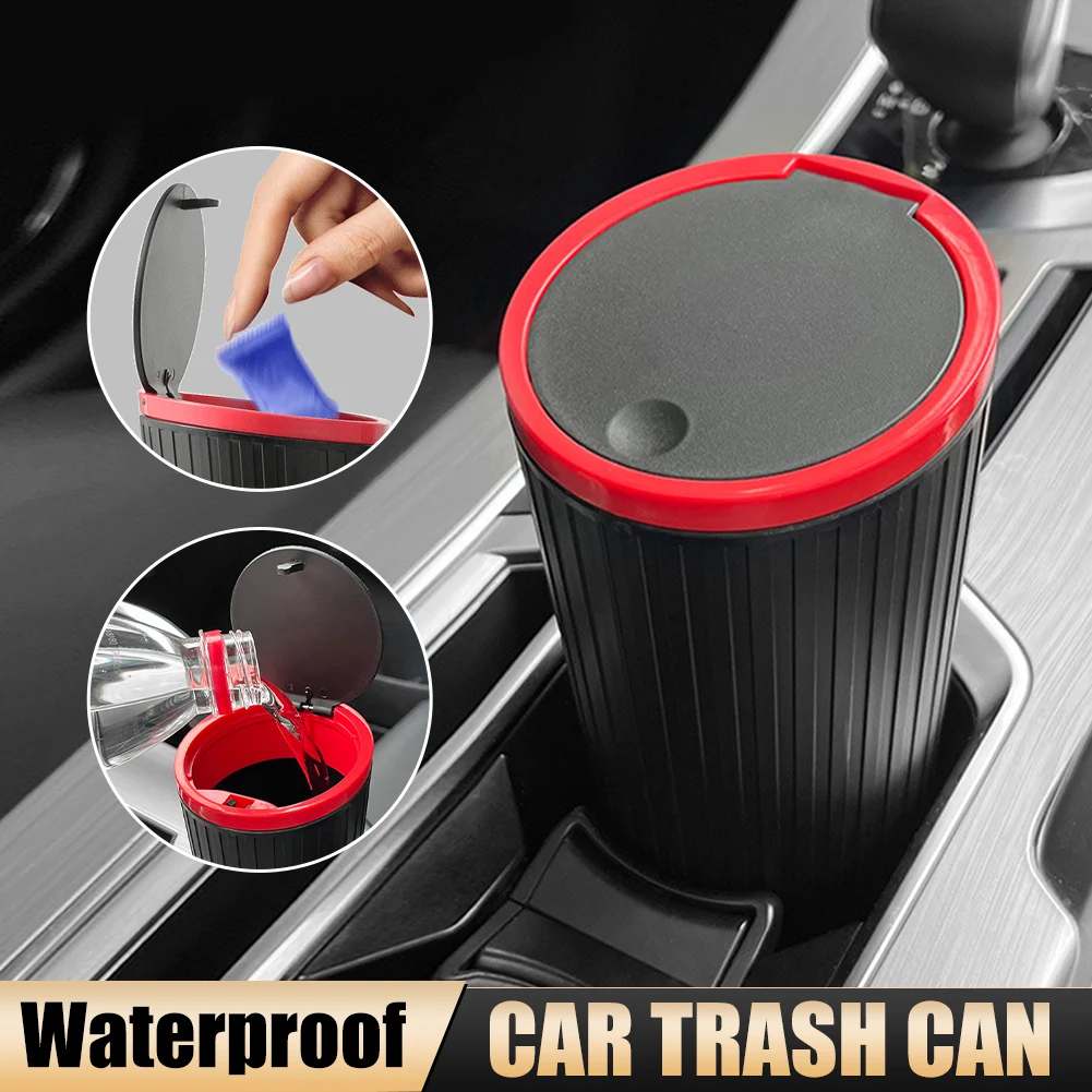 

Auto Car Garbage Can with Lid 850ML Car Trash Can Silicone Garbage Dust Case Holder Rubbish Bin Auto Home Organizer Storage Box