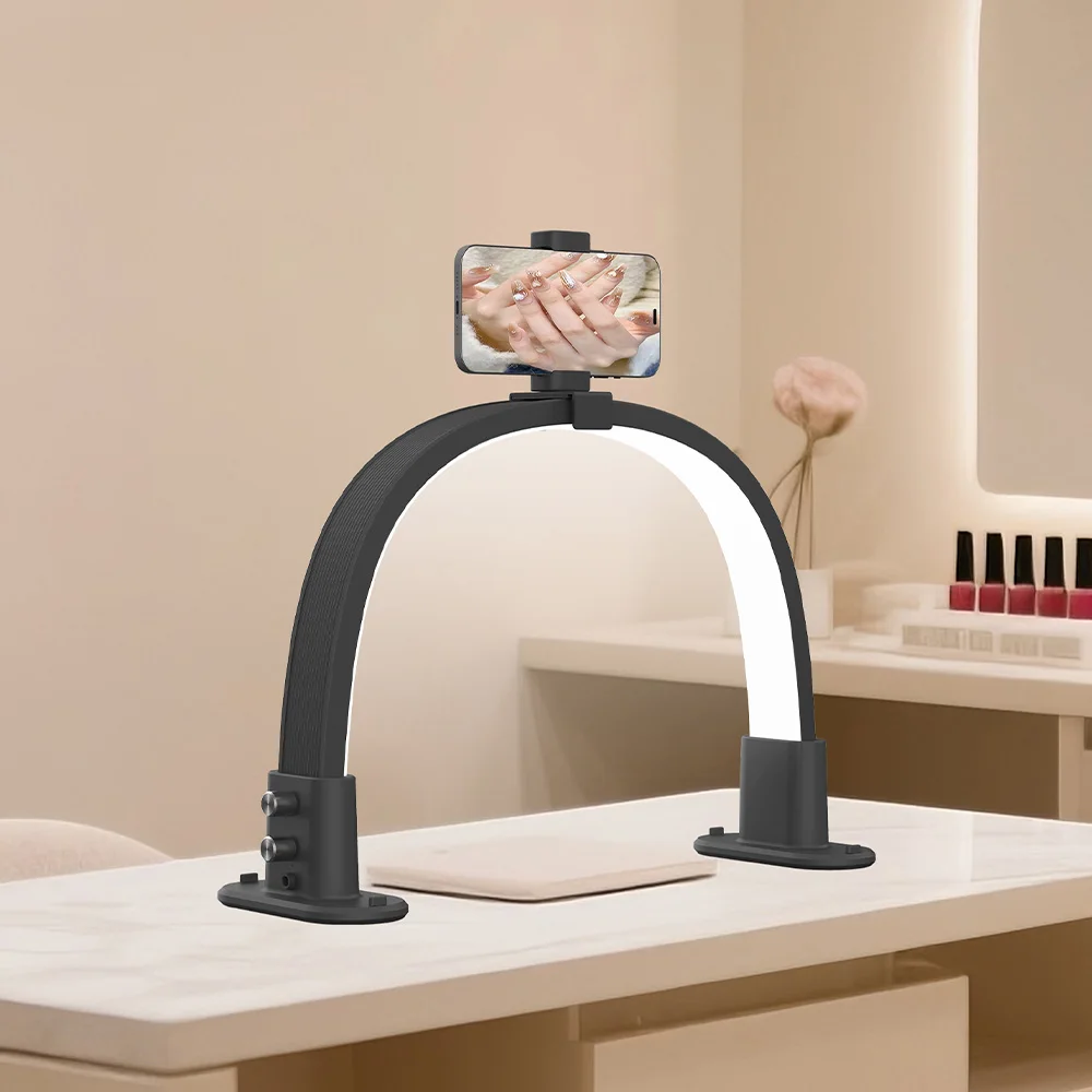 ضوء LED جديد على شكل هلال لسطح المكتب، ضوء حشو تجميل رموش صالون الأظافر، مصباح مكتبي LED