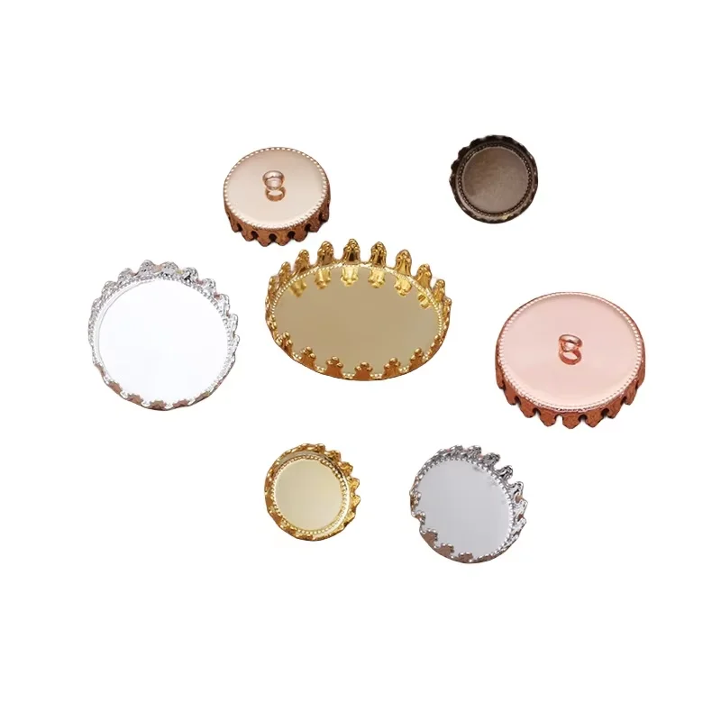 

BoYuTe Custom Made (100 Pieces/Lot) Fit 12-15-20-25mm Cabochon Stone Blank Button Tray Base Diy Handmade Jewerly Accessories