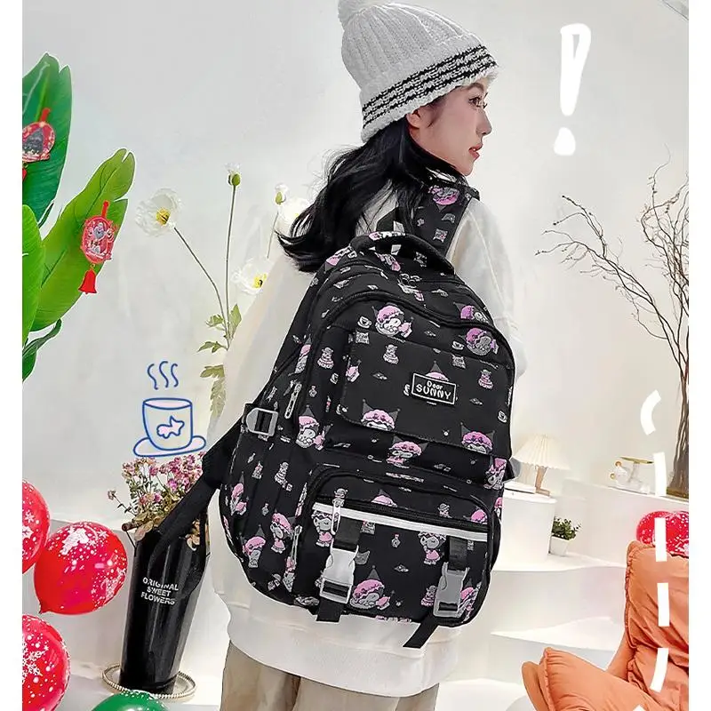 Hot sanrio Kawaii Student Backpack Hello Kitty Cartoon Cute Leisure Printing High Capacity Backpack School Starts Gift Fashion