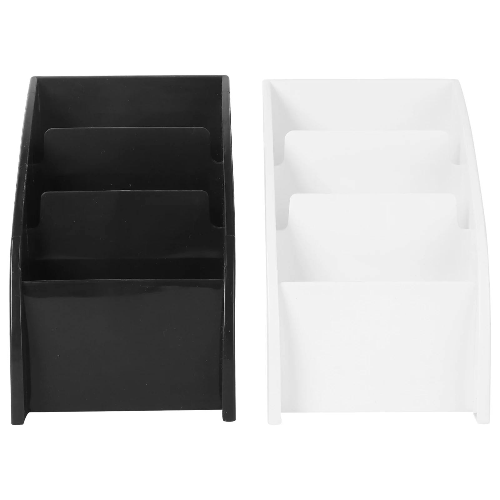 

2pcs Plastic Pen Holder For Desk Phone Storage Box Office Table Organizer Desk Storage Container for Home (Black + White)