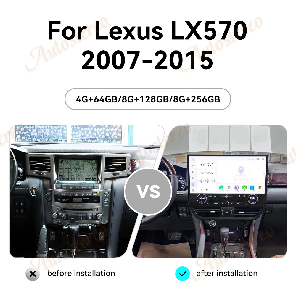 19.8Inch Qualcomm For Lexus LX570 2007-2015 Android 13 Car Multimedia Player GPS Navigation Auto Radio Tape Recorder Head Unit