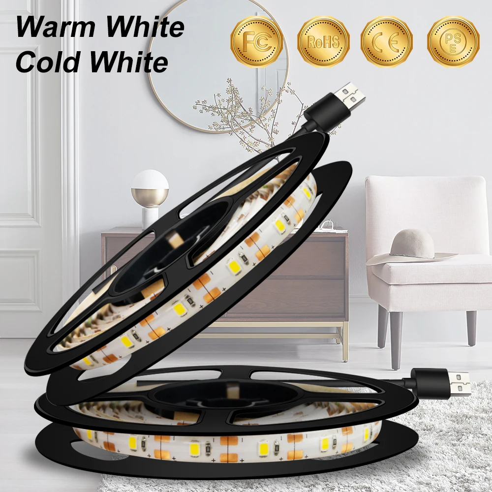 5V Lamp Led Strip Light USB LED Strip Light Stairs Closet Night Lamp Waterproof Desk Decoration Lamp Tape TV Backlight Lighting