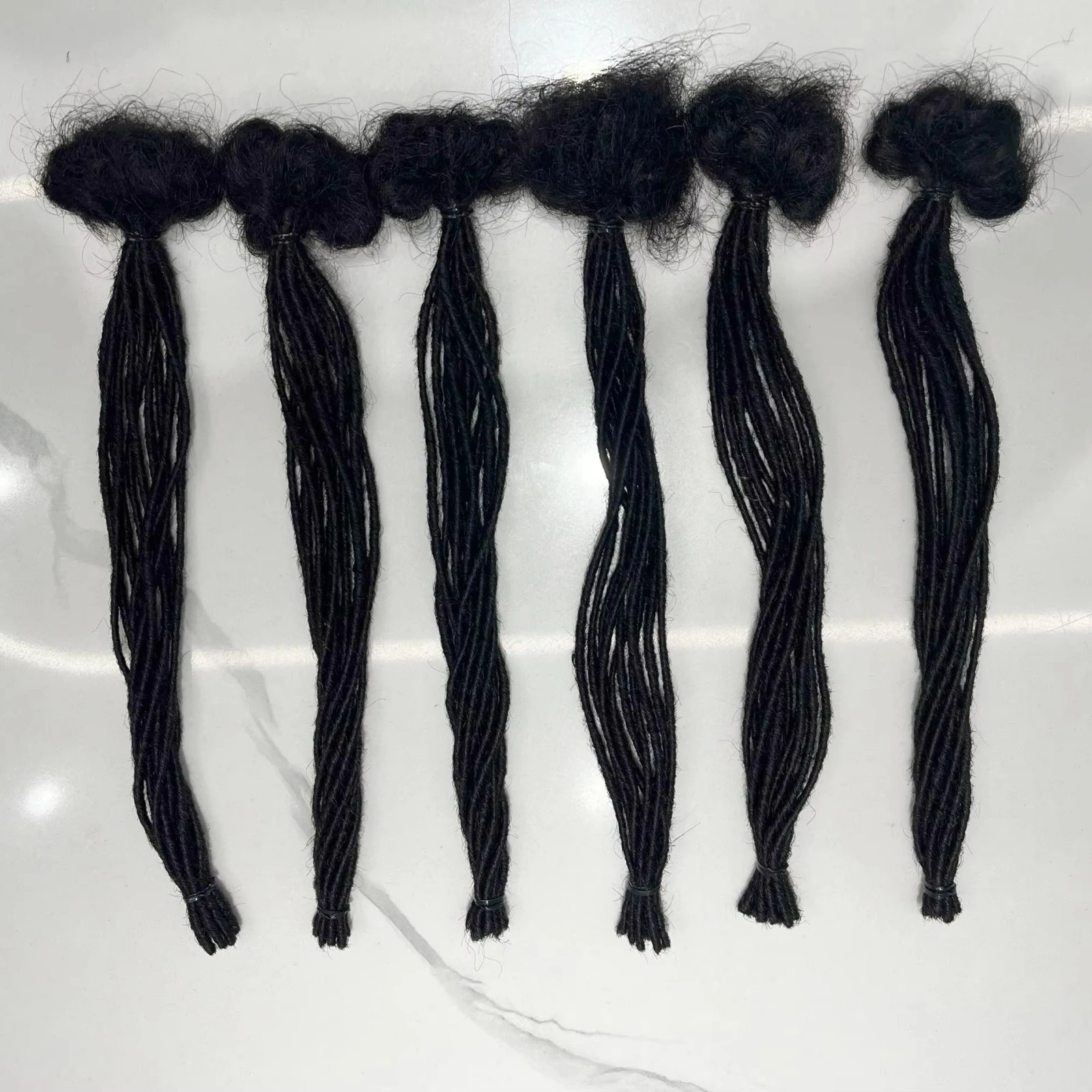 8-20 بوصة الشعر البشري ملحقات Dreadlock 30 الجذر/حزمة الهبي Dreads Loc ملحقات الريغي نمط الكروشيه الشعر للنساء الرجال 1B #