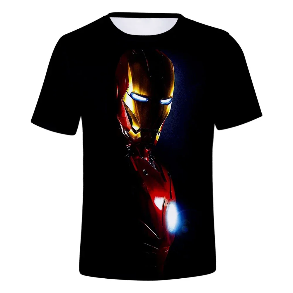 Disney T-Shirts Iron Man Cartoon Anime 3D Print Streetwear Men Women Casual Fashion Oversized T Shirt Kids Boys Girls Tees Tops