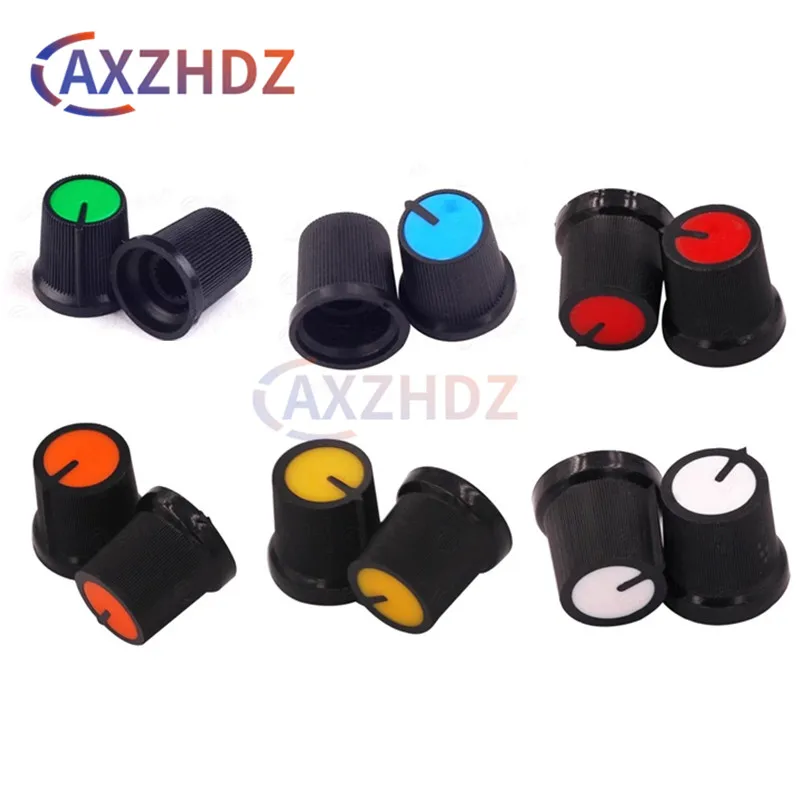 

20PCS WH148 AG3 15*17mm Potentiometer knob Cap AG3 Plastic knob for Diameter 6mm Plum Handle Yellow Orange Blue White Red