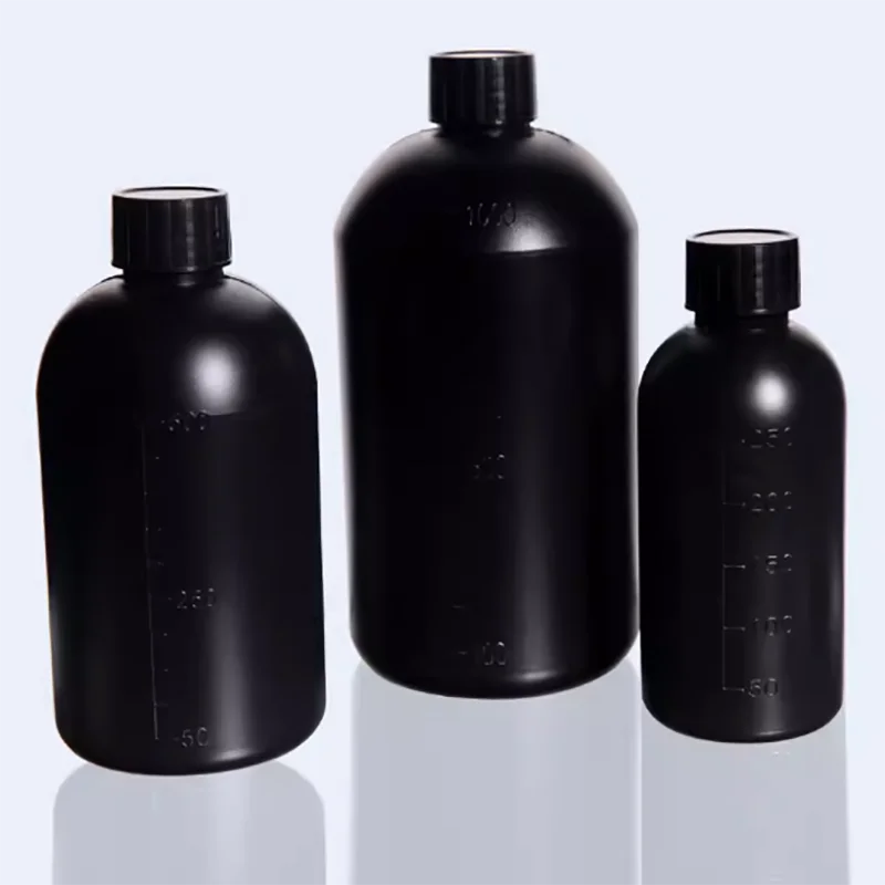 

Plastic small mouth round bottle HDPE sample bottle black light-proof plastic reagent bottle mail sample bottle 250ml/500ml/1000