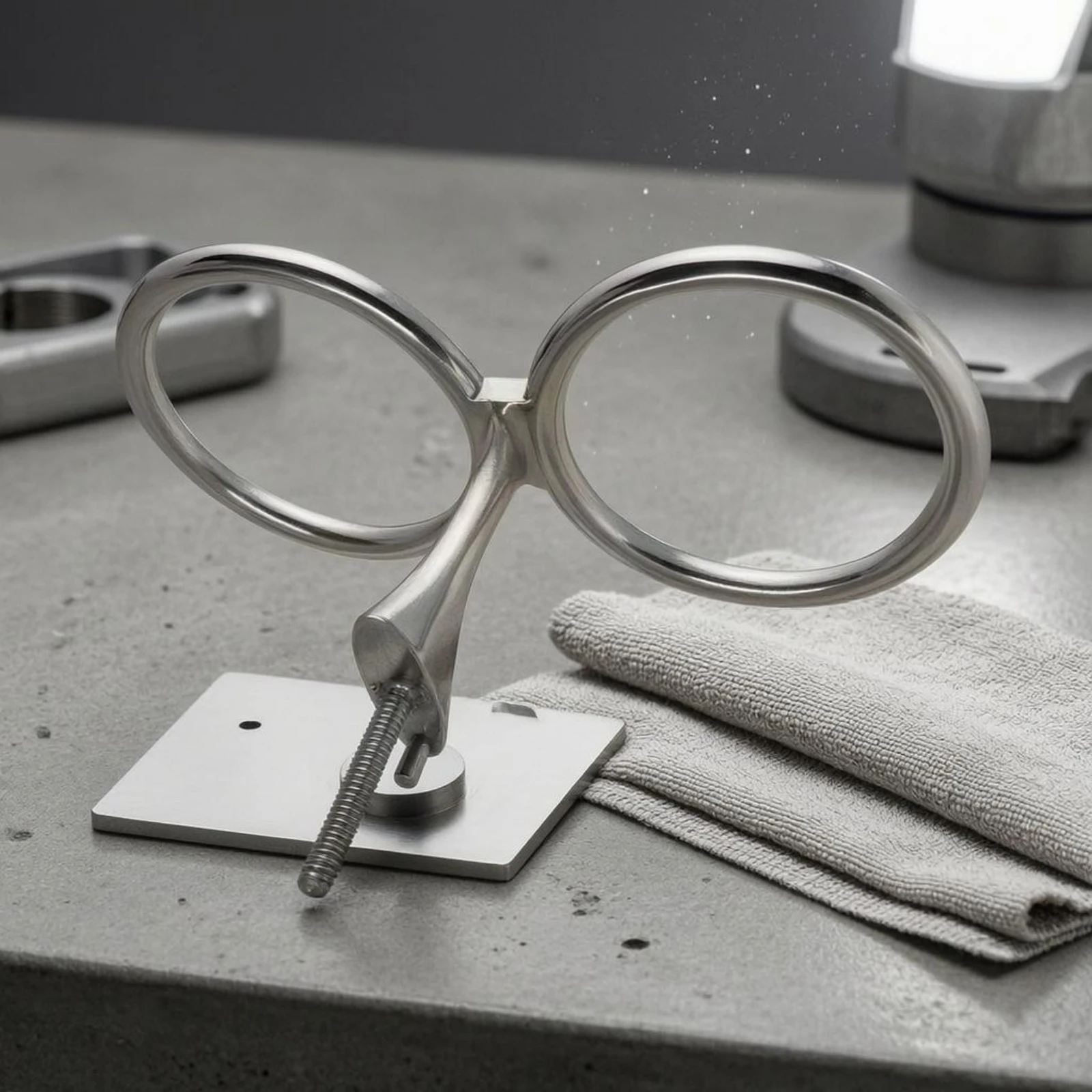 Double Loop Cup Holder Reflective Stainless Steel Cup Holder for Household Use