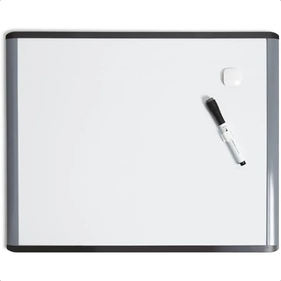 

Magnetic Dry Erase Board 20"x16" Black and Grey Frame includes Marker and Magnet