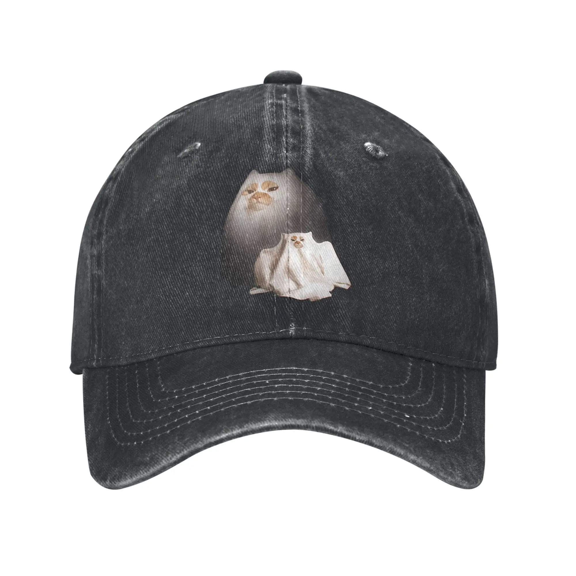 Verano fantasma gato Meme divertido Halloween gorra de béisbol sol visera estampado lavado Hip Hop sombreros Unisex hombres Camping gorras de béisbol