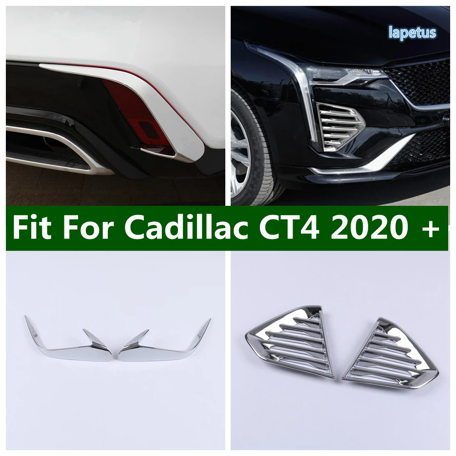 

Car Front Rear Fog Lights Molding Garnish Cover Frame Trim ABS Exterior Decoration Accessories Fit For Cadillac CT4 2020 - 2022