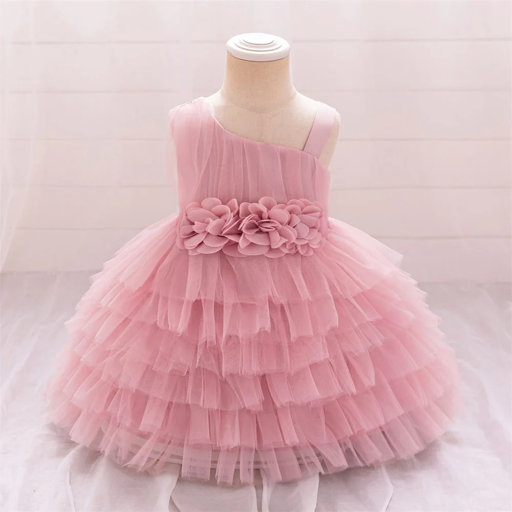 Elegantes lila Blumen-Hochzeits-Prinzessin-Kleid für Mädchen, Baby, Vintage-Spitze, Geburtstagskleid, Kleinkind, Mädchen, Schleife, Sommermode, Kleider – Detail 8