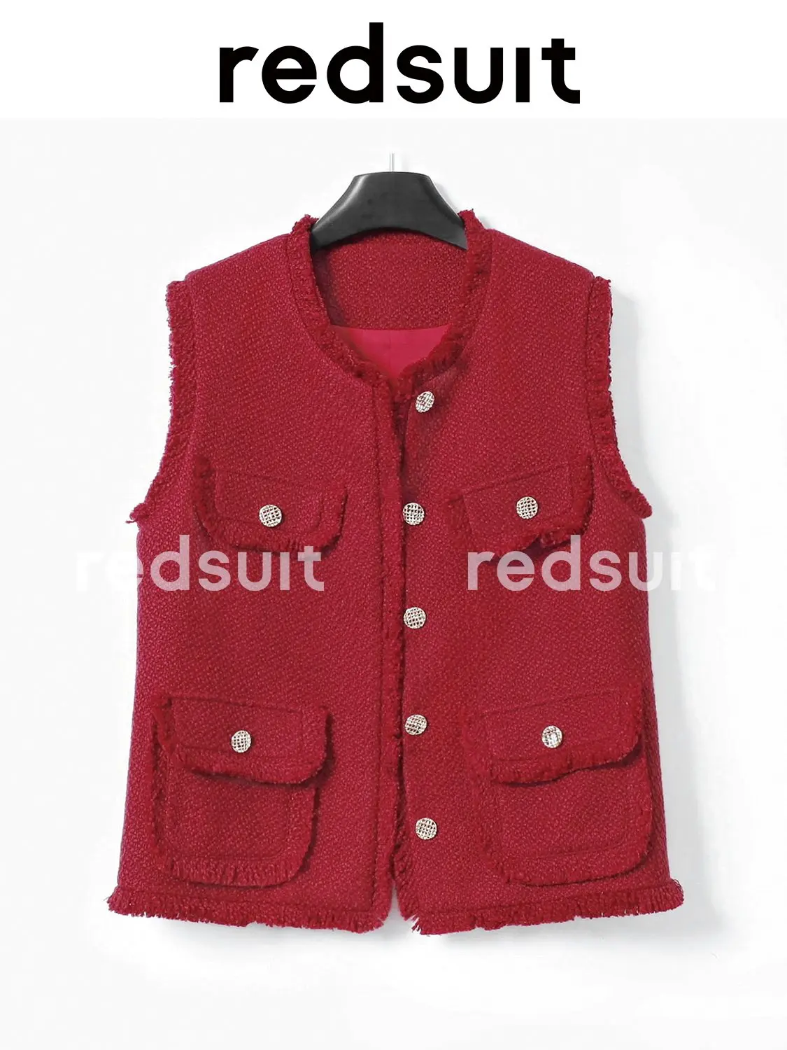 New Red tassel design with layered sleeveless vest and clip Custom size