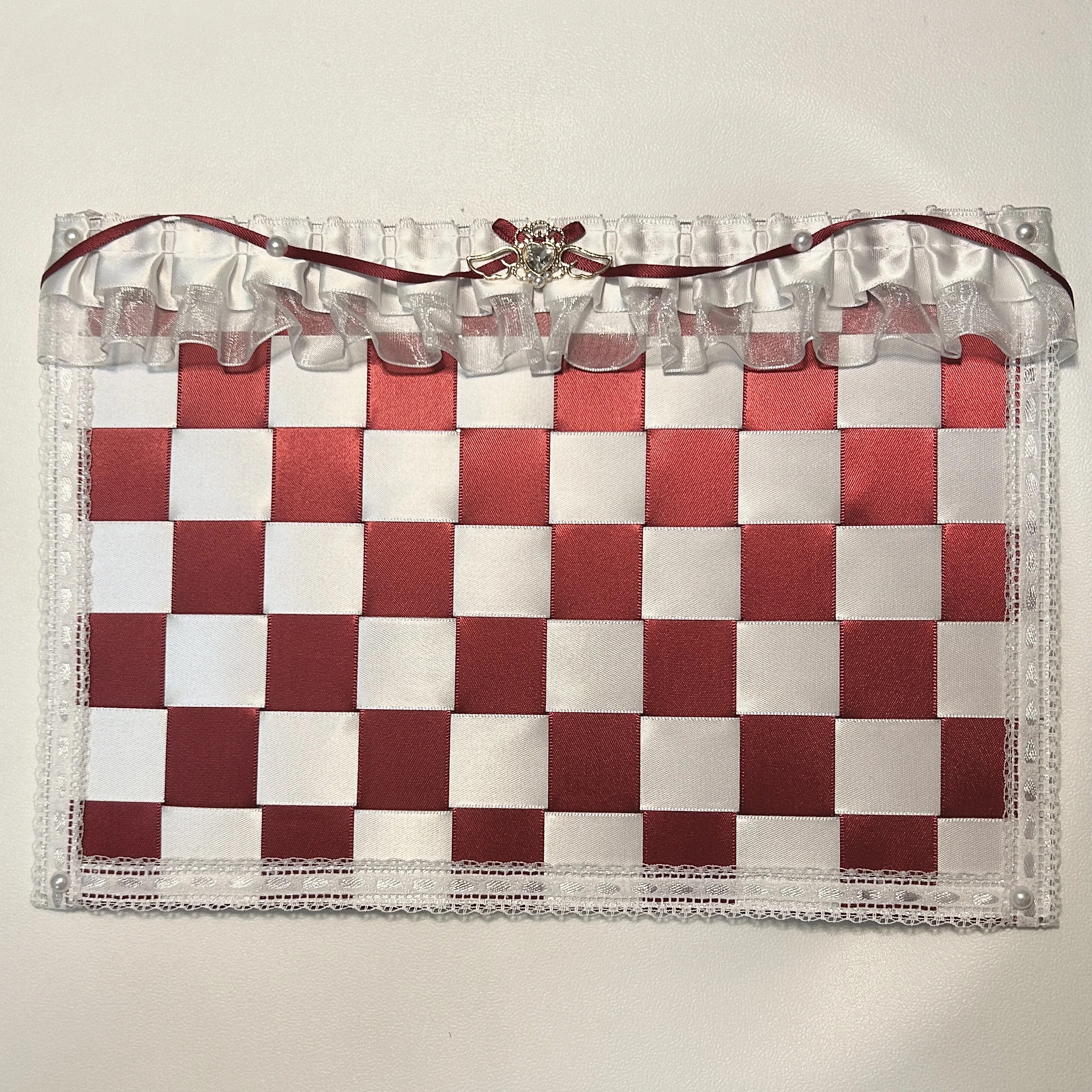Ribbon Handmade Ita Bag Insert Board, Bow Plaid Organizer Board, Badge Decoration Display Board