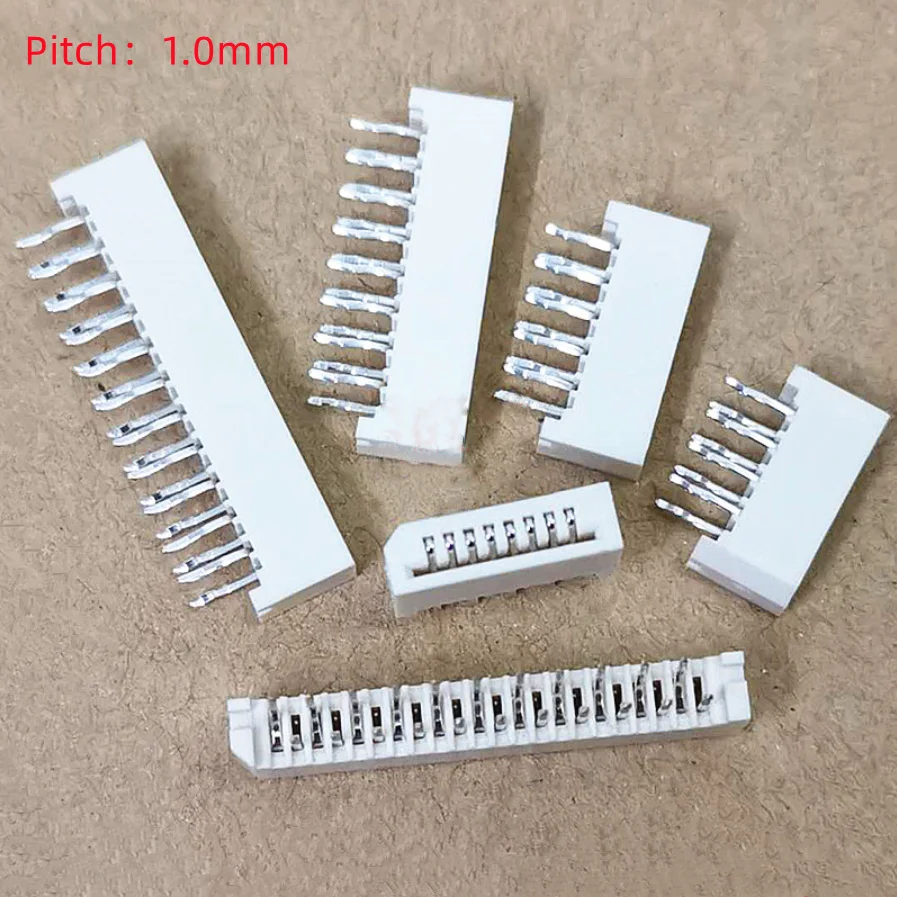 10PCS 1.0mm FPC/FFC Connector LCD Flexible Flat Cable Socket Double Row DIP Straight Pin Type 4 6 8 10 12 14 18 20 22 24 30 Pin