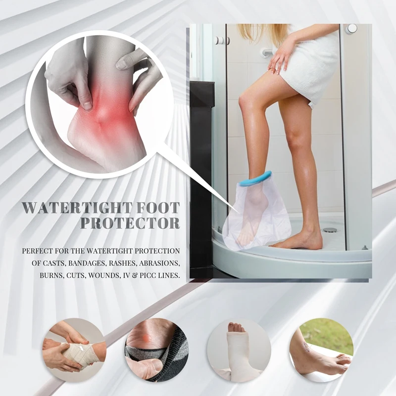 Watertight Foot Protector Bathing Waterproof Cover Shower Foot Rest Cast Covers For Shower Leg