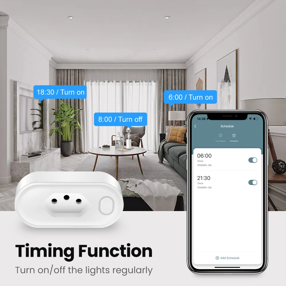 Avatto Tuya ZigBee 16a Brasilien Smart Plug mit Power Monitor,Smart Life Remote Smart Socket Steckdose, arbeiten mit Alexa Google Home