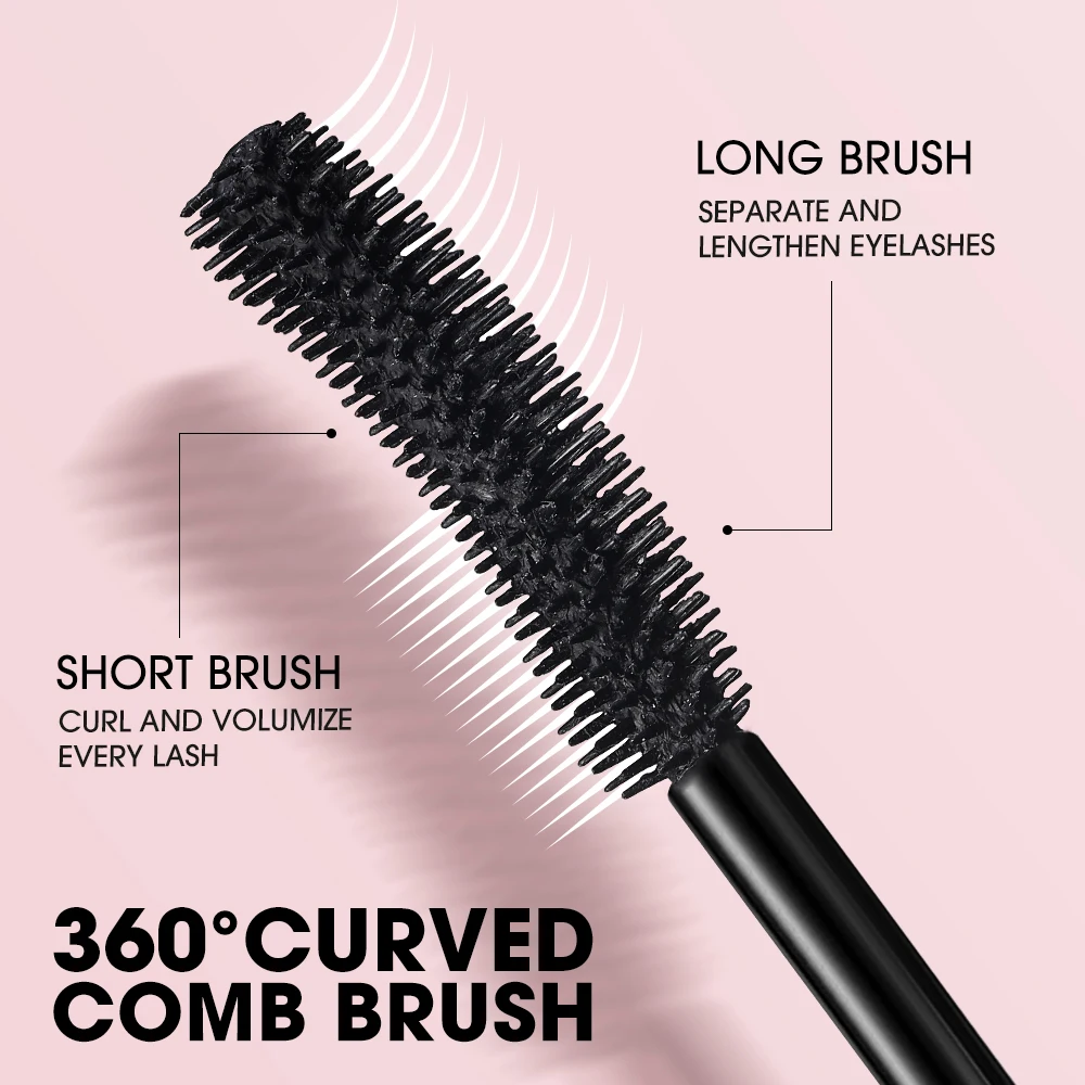 O.TWO.O 4D Mascara Waterproof Extra Volume Long -lasting Hyper-Curl Lengthening Eyelash Non-smudging Eyelashes Black Mascara