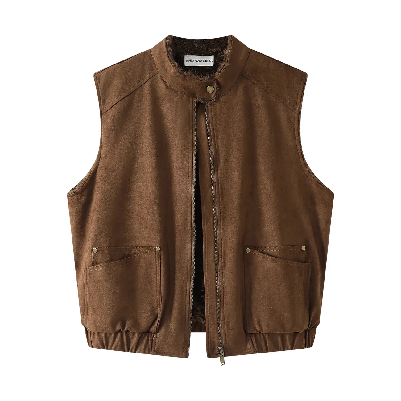 

Faionable Warm Lamb Fur Vest 2025 New Women's Autumn Winter Outerwear Sli Trendy Regular Length Sti Fiber Coat