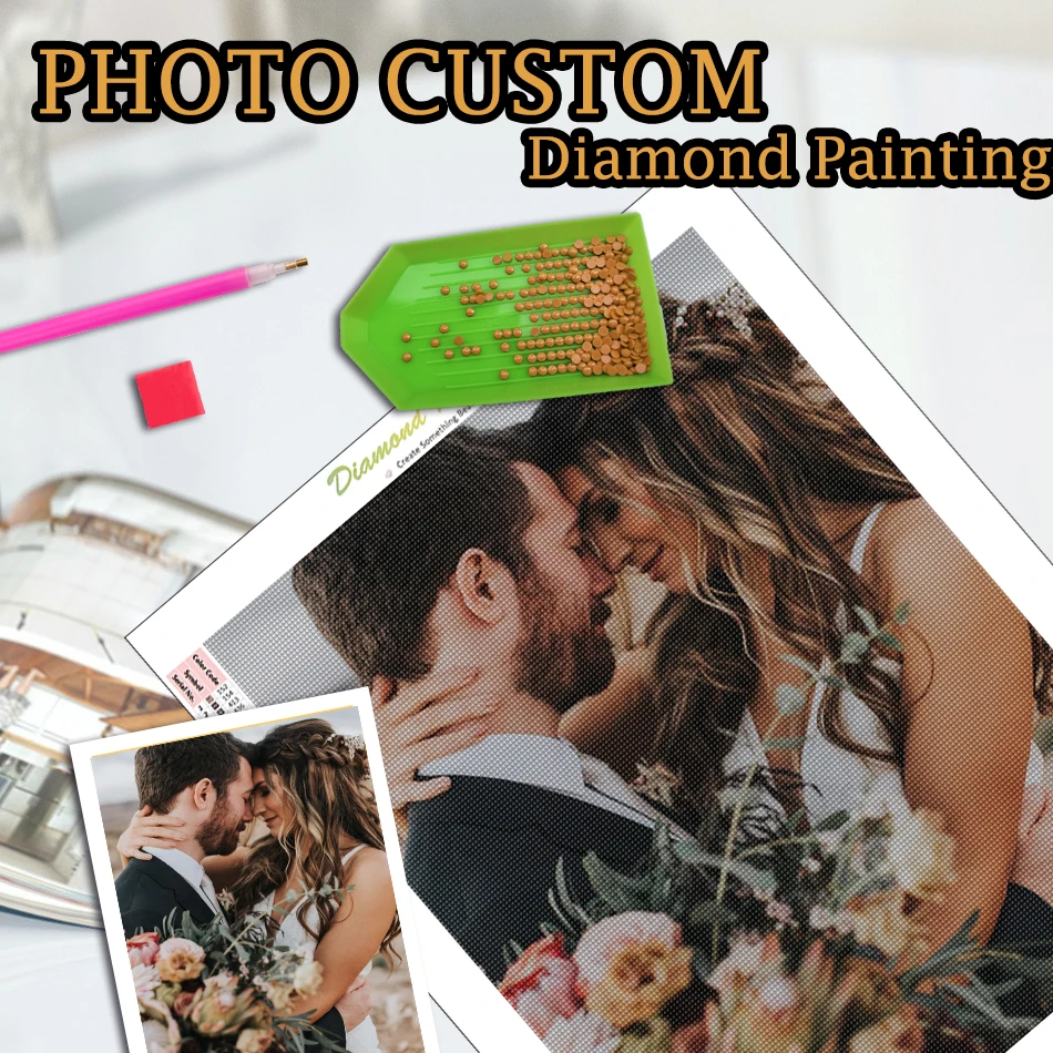 

Diamond Painting Full Round Diamond Customized Your Favorite Photo Embroidery Set For Diy Wedding Gift Home Decoration
