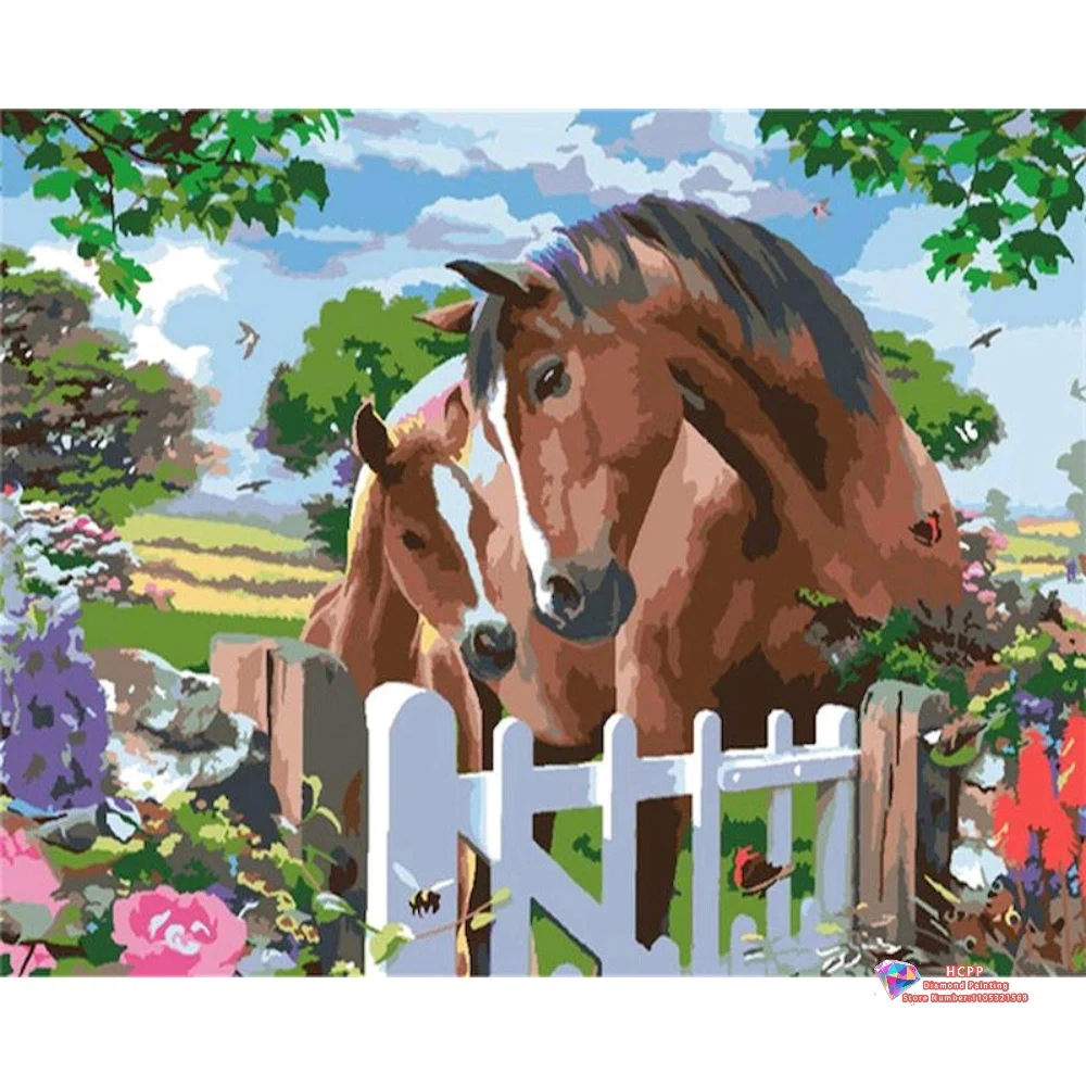 Kit de Peinture Diamant Cheval Animal, Diamants Carrés et Ronds, Mosaïque 5D DIY, Art Fait Main, Cadeau Unique et Exquis, Artisanat, Décoration Maison  15