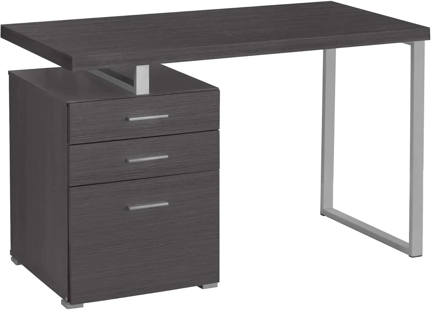 

Monarch Specialties Left or Right Facing 47-Inch Modern Home Office Computer Study Writing Desk with Filing Drawer,