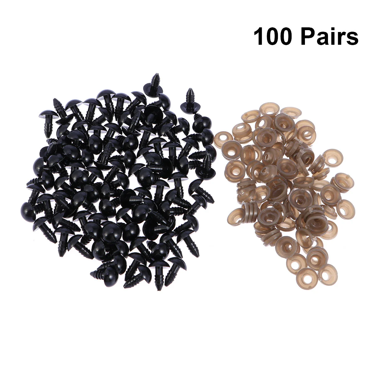 100PCS Plastic Eyes and Gasket 5MM Plastic Safety Eyes Eyes for Bear Stuffed Animals Puppet Making