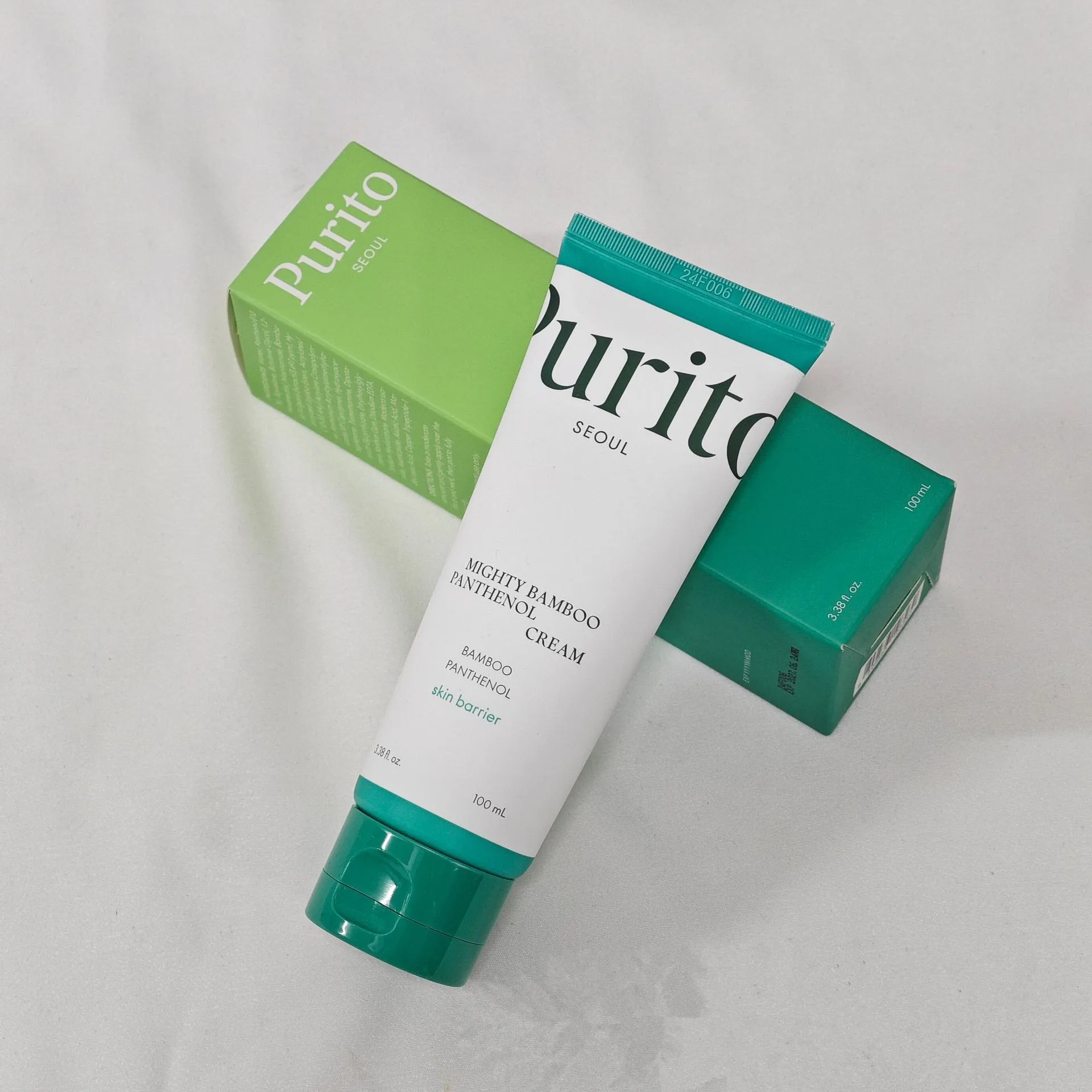 Crema de pantenol Purito Seoul Mighty Bamboo de 100 ml - Calmante e hidratante, repara la barrera cutánea, reduce las líneas finas y las arrugas