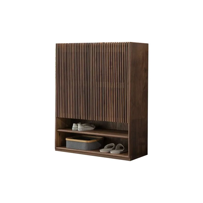

New Chinese-style North American black walnut shoe cabinet, Song-style aesthetics, solid wood porch cabinet, side cabinet