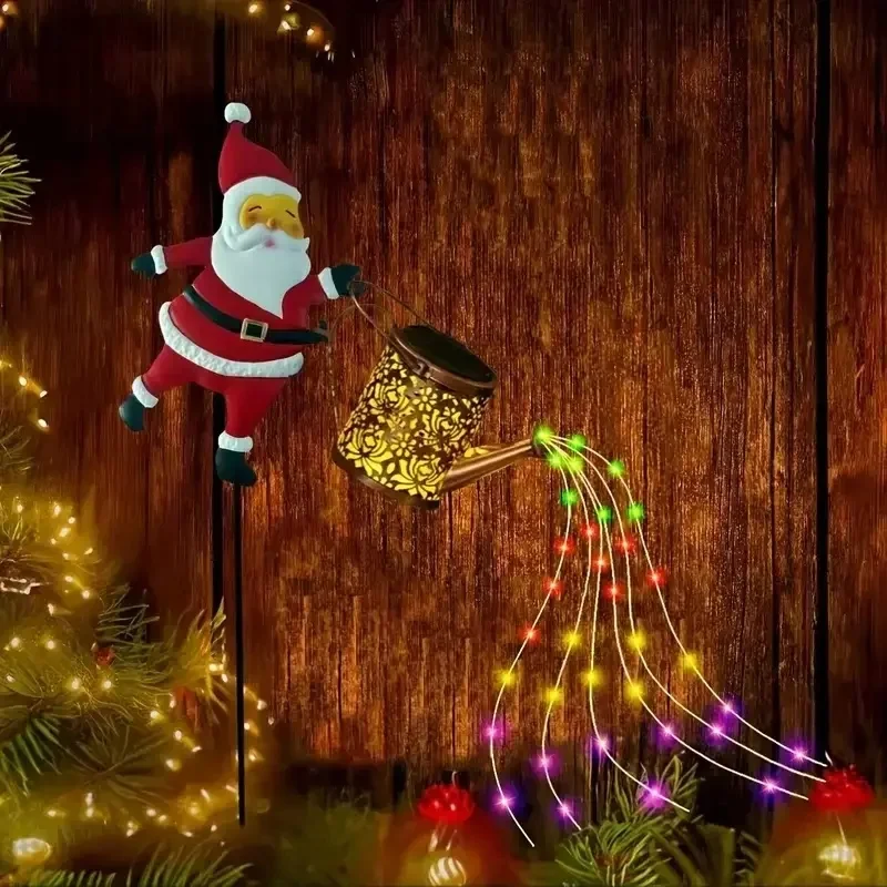 Christmas Santa Solar Kettle Lights Garden Lawn Decorative Lights Suitable for Garden, Yard Christmas Lights Holiday Decoration