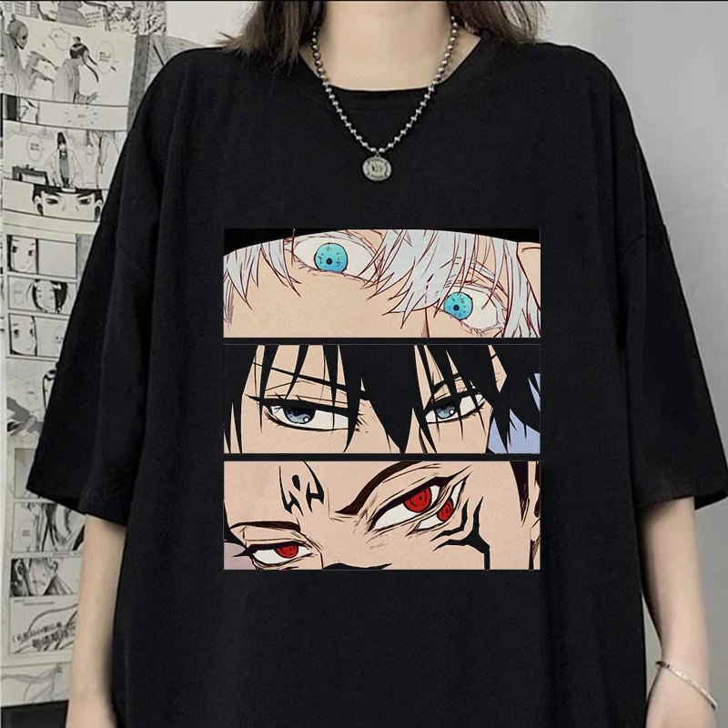 Koszulki damskie Manga japońskie Anime Jujutsu Kaisen T Shirt z krótkim rękawem Yuji Itadori koszulki z nadrukami fajne Unisex ubrania topy y2k