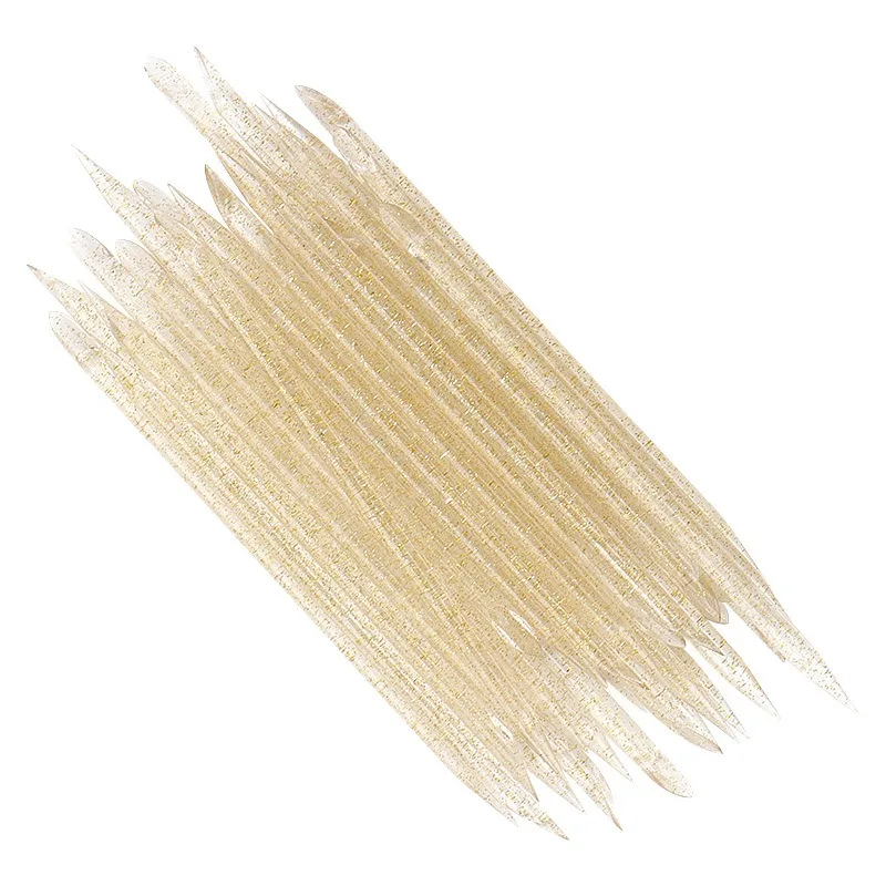 50/100 個クリスタルハンドルスティックダブルエンドネイルアートキューティクルプッシャーキューティクルリムーバーペディキュアケア爪再利用可能なマニキュアツール