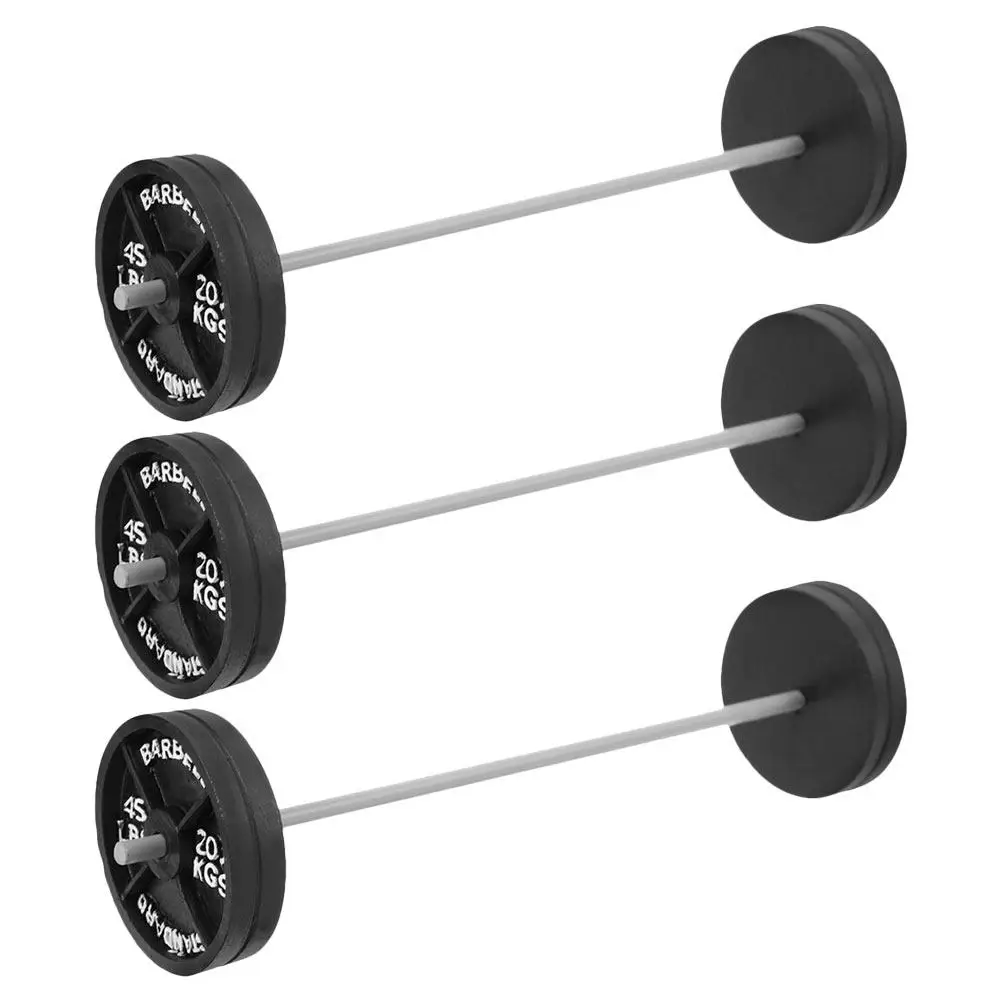 

3Pcs Mini Barbell Miniature Fitness Decorations Mini House Sports Props for Dollhouse Room Accessories Scene Miniature Barbell
