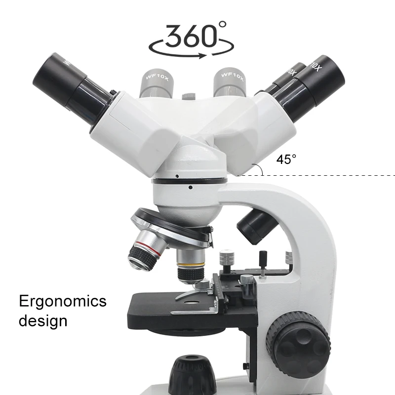 40X-1600X Binocular Biological Microscope with 360 degree Rotatable Head Optical Illuminated Microscope for Student Experiment