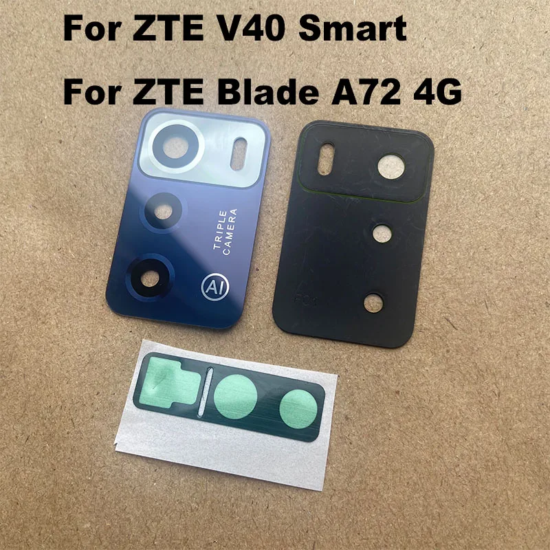 New For ZTE Blade A72 4G / V40 Smart Back Camera Lens Glass Rear Camera Glass With Adhesive Sticker Replacement