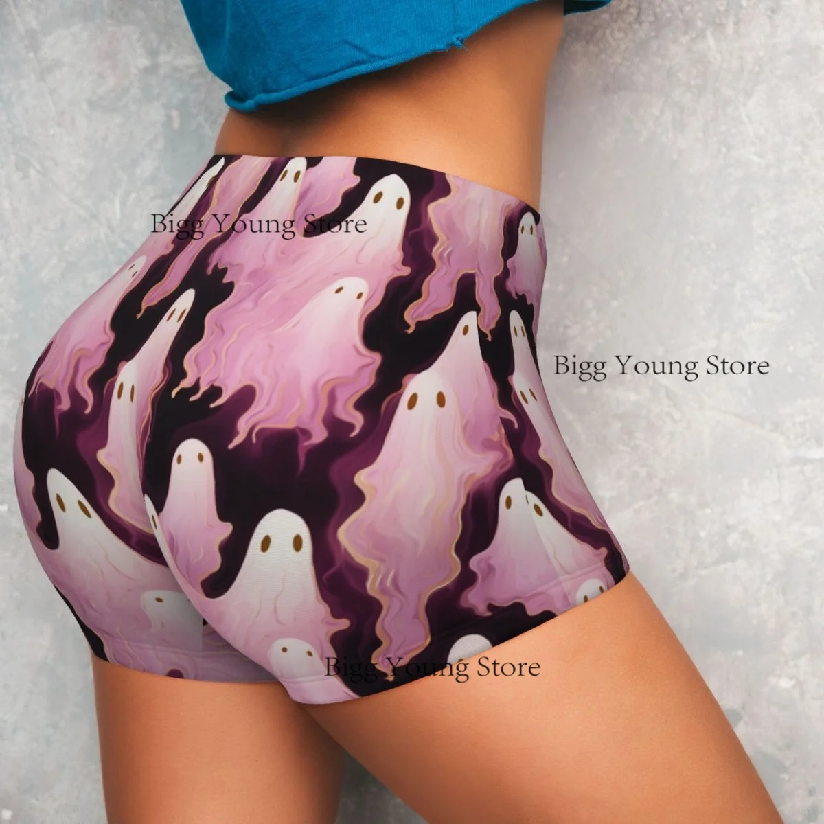 Pantaloncini da yoga da donna Stile molti fantasmi Scrunch Booty Butt Lifting Comfort Fitness Gym Booty Shorts