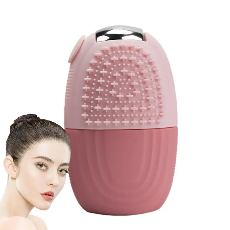 

Ice Mold for Face Silicone Facial Ice Mold Pink Face Roller for Ice Compress Physical Cooling Food-Grade Ice Mold for Most Skin