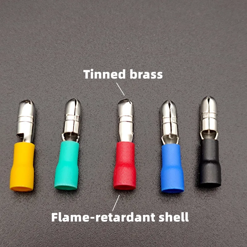 50/100 PCS,Bullet Type Crimp Terminals,Insulated Electrical Connector,Female And Male Wire Connector,Cold Press Pluggable