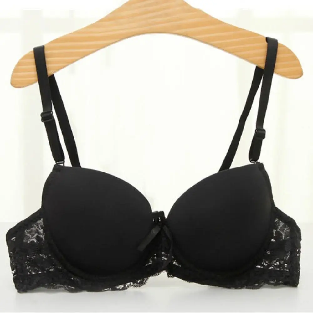 Modischer Mesh-Spitzen-BH mit tiefem V-Ausschnitt, stoßfeste Lingerie-Unterwäsche für Damen, süßer Anti-Sagging-Push-Up-BH für Mädchen – Detail 4