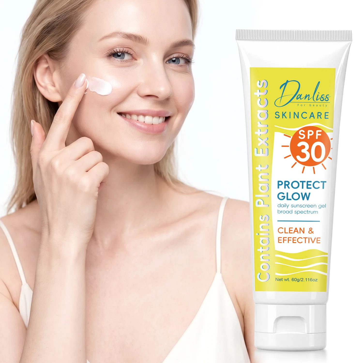 SPF 30 Daily Sunscreen Gel – Broad Spectrum, Lightweight & Non-Greasy with Plant Extracts for Protect Glow.