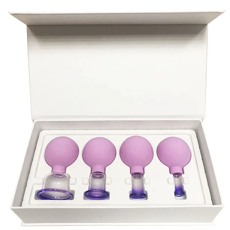 Rib Facial Body Household Cupping Suction Ball Silicone Ball with Glass Jar Wholesale Veins Cupping Device