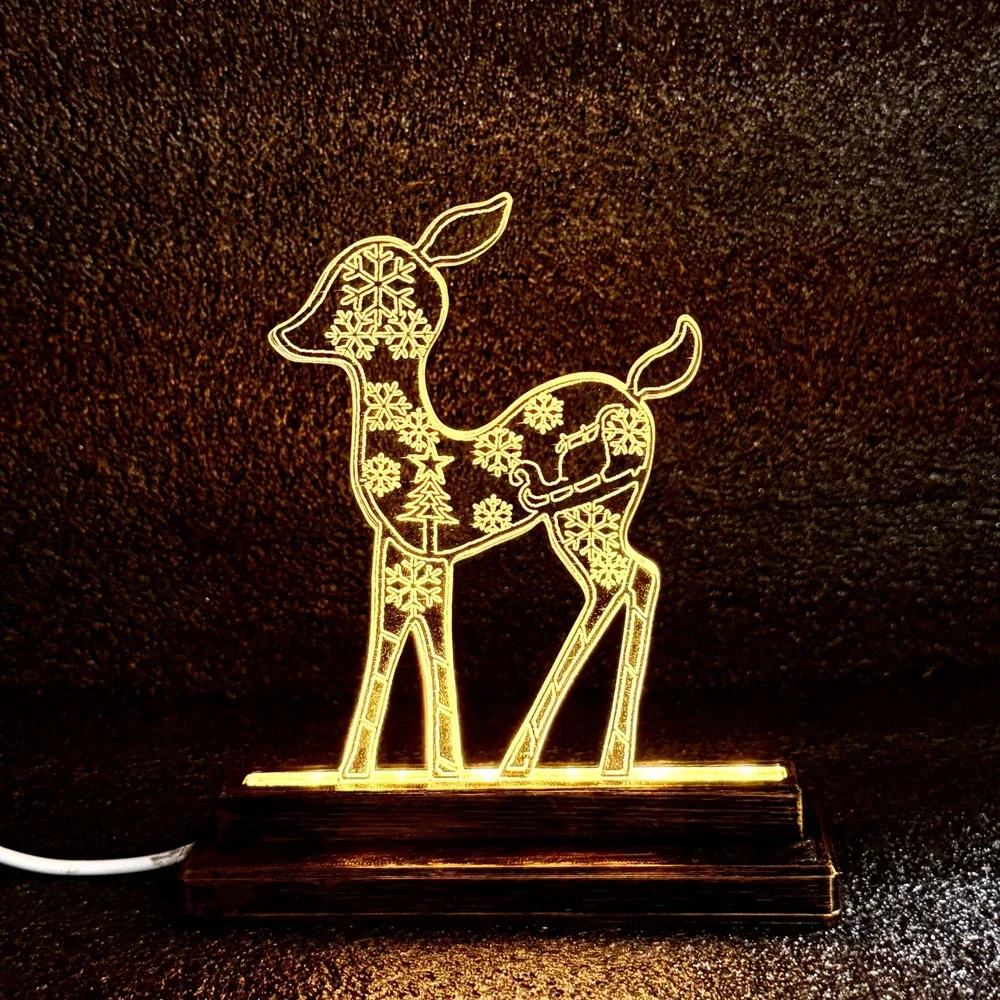 Warm Light 2d Station Reindeer Festival Lndoor And Outdoor Reindeer Statues Christmas Reindeer Home Decoration Collection