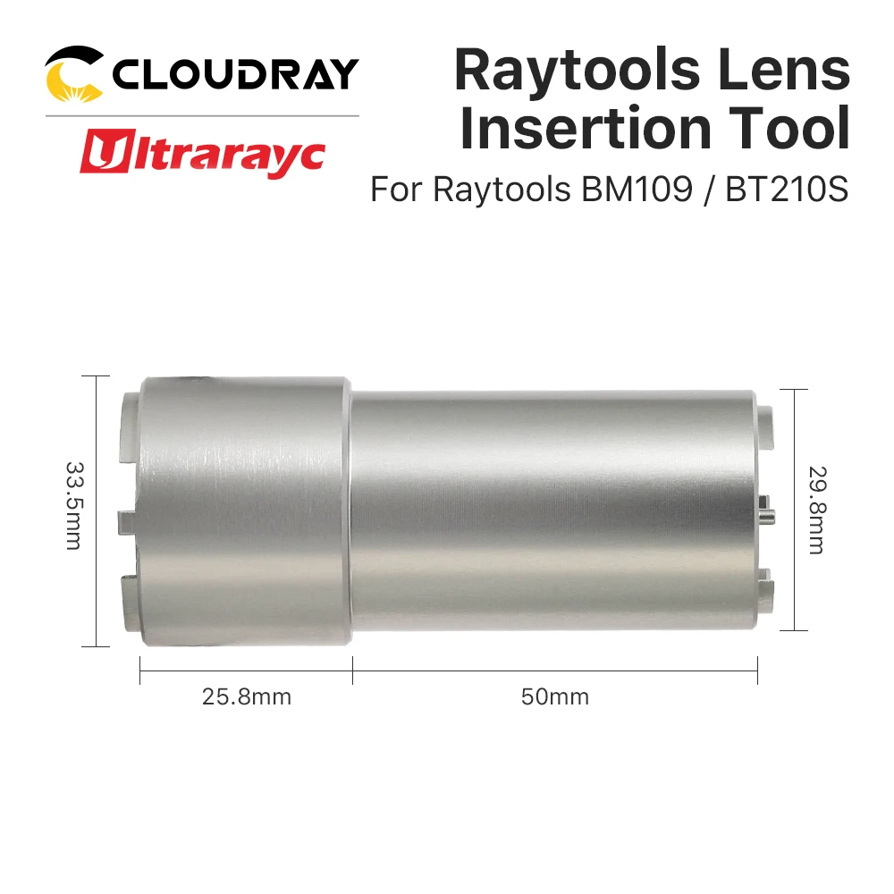 Ferramenta de inserção da lente de ultrarayc raytools para focalizar e colimar a lente em bt210s bt240s bm111 bm110 bm109 cabeça de corte a laser