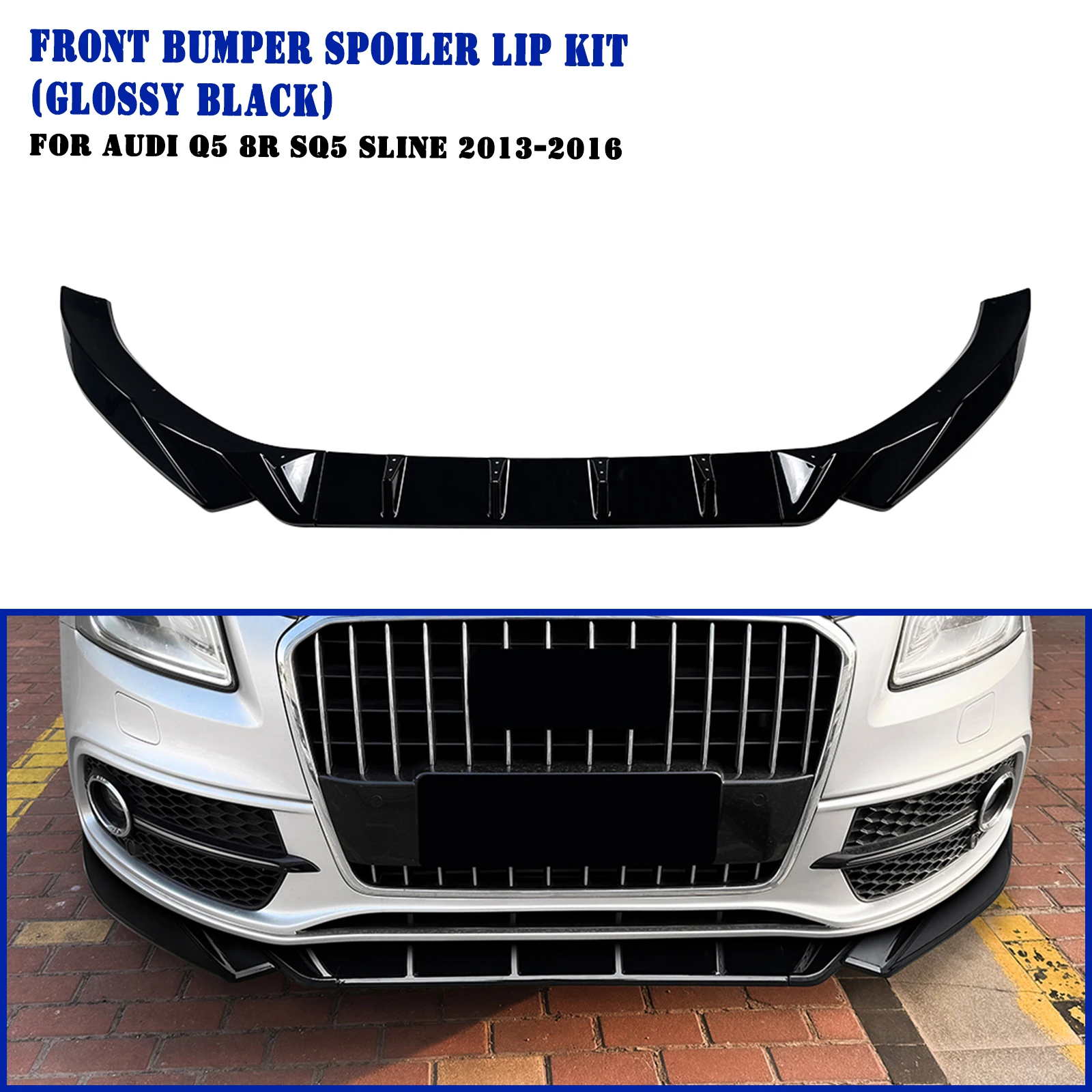 

Car Front Bumper Spoiler Lip Separator Splitter For Audi Q5 8R SQ5 Sline 2013 2014 2015 2016