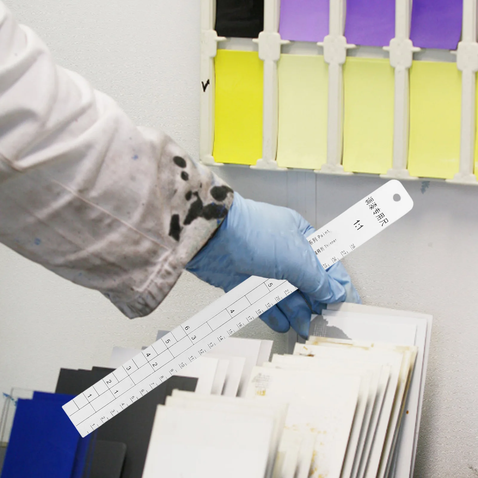 

2Pcs Stainless Steel Car Paint Mixing Scale Ruler Clear Markings Vehicle Coating Measurement Tools for Accurate Mixing