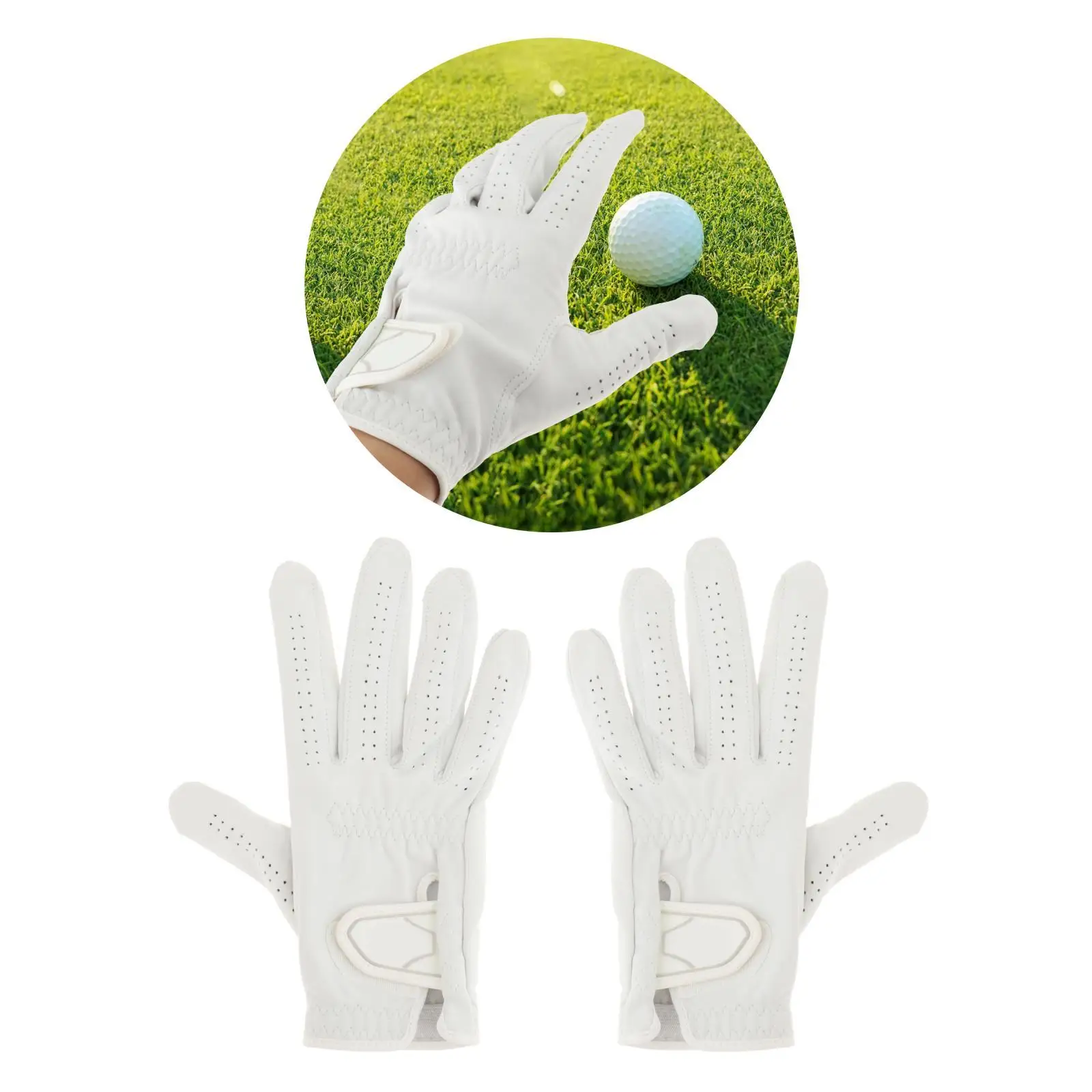 Women Golf Glove Anti Slip Golfer Gloves Comfortable Breathable PU Leather Sport Training Gloves Golf Accessories for Left Hand